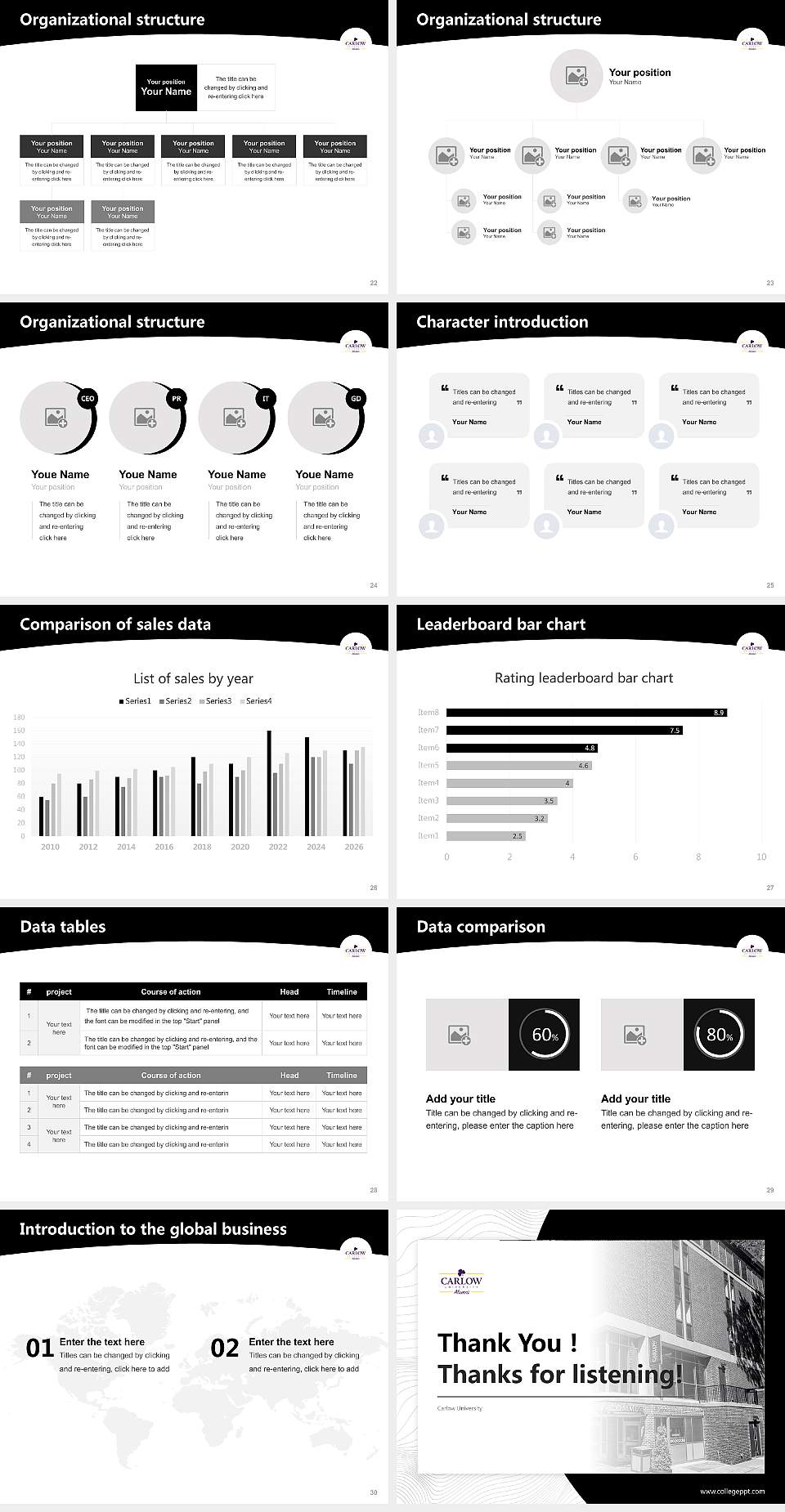 Carlow University Academic Presentation/Research Findings Report PPT Template4:3 ratio PPT effect preview image4