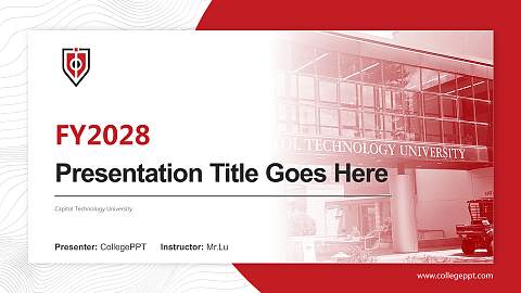 Capitol Technology University Academic Presentation/Research Findings Report PPT Template