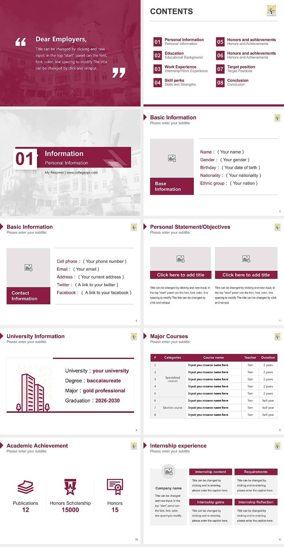 Caribbean University-Bayamon Resume PPT Template4:3 ratio PPT effect preview image2