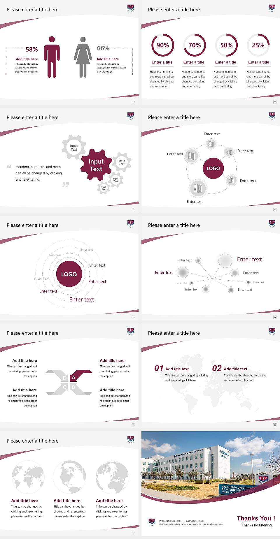 California University of Science and Medicine Course/Courseware Creation PPT Template4:3 ratio PPT effect preview image4