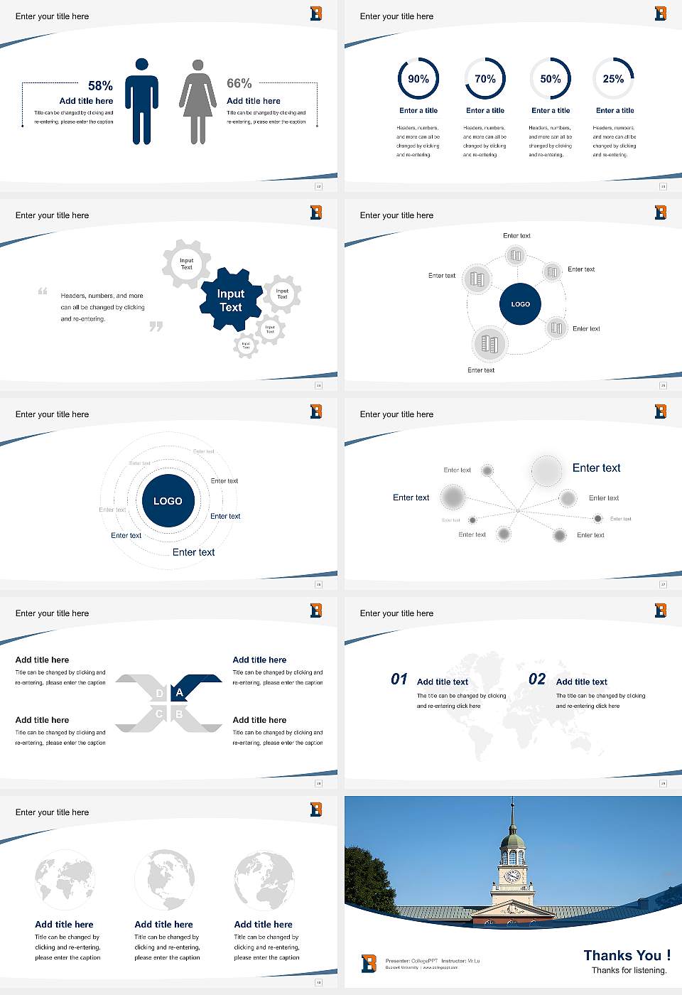 Bucknell University Course/Courseware Creation PPT Template16:9 ratio PPT effect preview image4