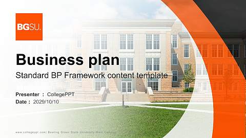 Bowling Green State University-Main Campus Competition/Entrepreneurship Contest PPT Template