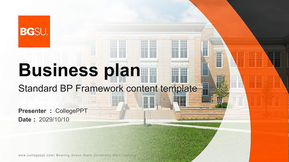 Bowling Green State University-Main Campus Competition/Entrepreneurship Contest PPT Template16:9 ratio PPT effect preview image