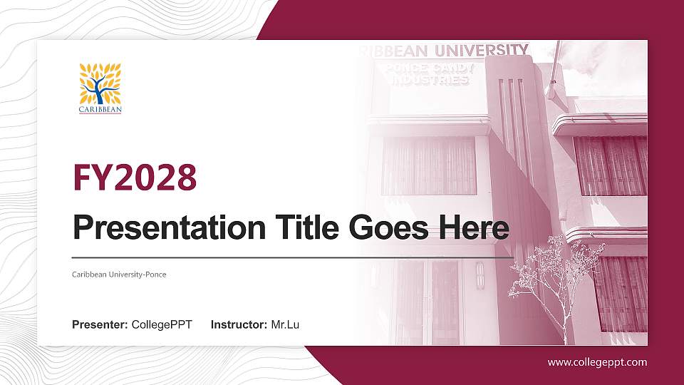 Caribbean University-Ponce Academic Presentation/Research Findings Report PPT Template16:9 ratio PPT effect preview image