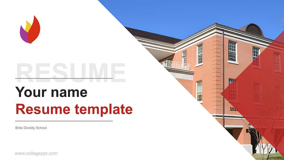 Brite Divinity School Resume PPT Template16:9 ratio PPT effect preview image