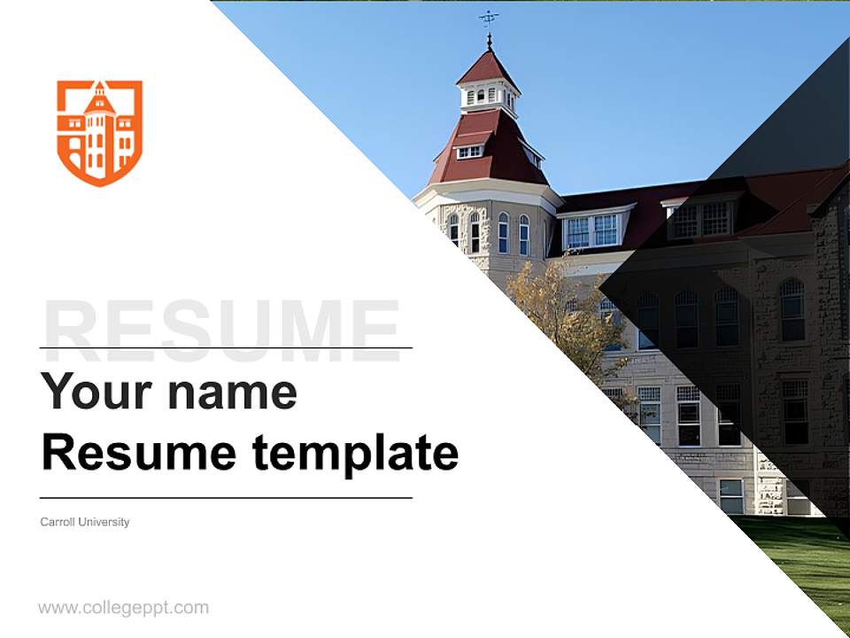 Carroll University Resume PPT Template4:3 ratio PPT effect preview image5