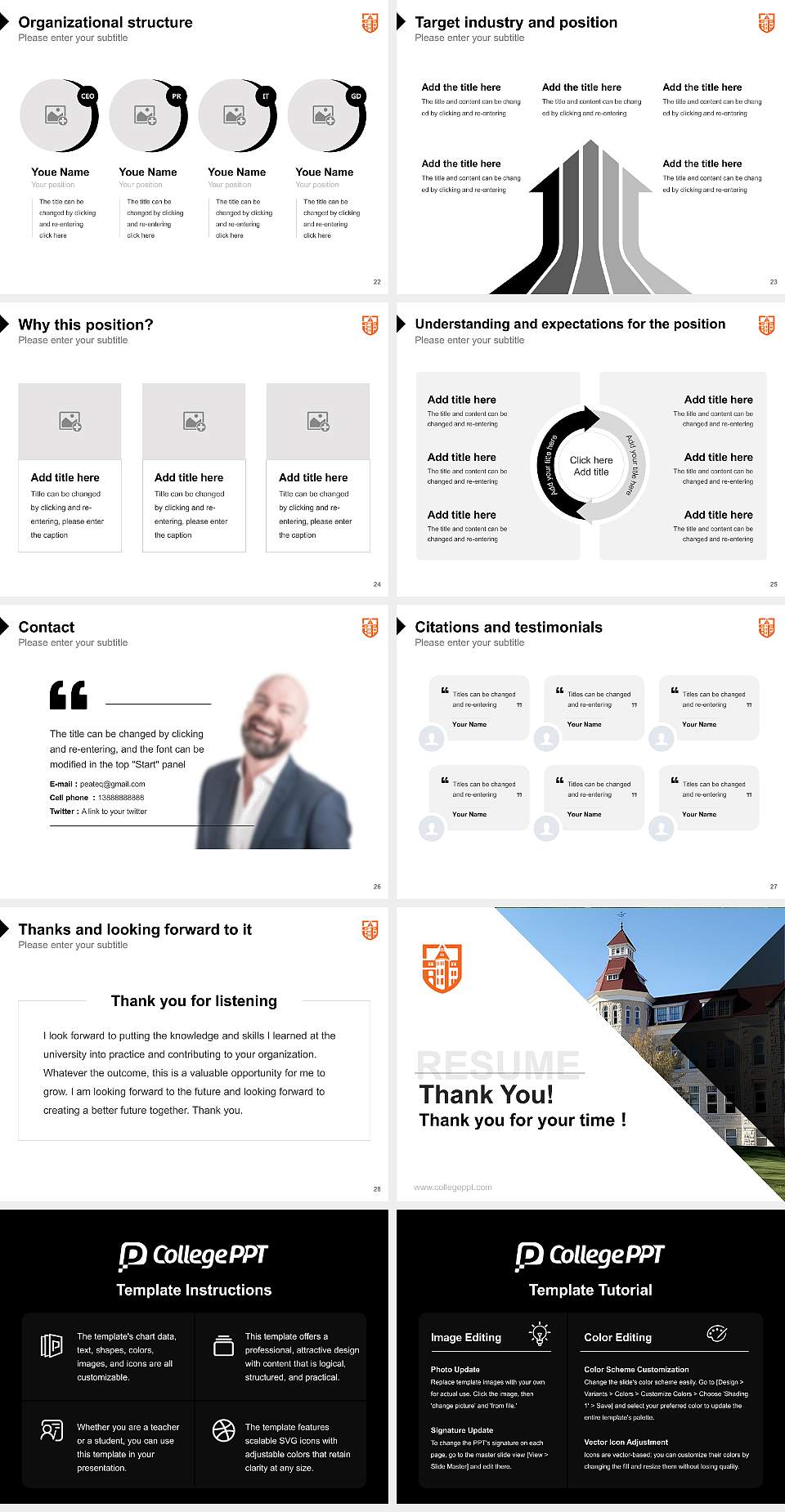 Carroll University Resume PPT Template4:3 ratio PPT effect preview image4