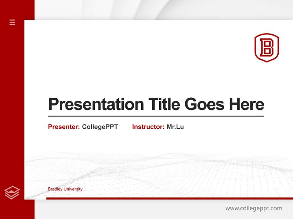 Bradley University Thesis Proposal/Graduation Defense PPT Template4:3 ratio PPT effect preview image5