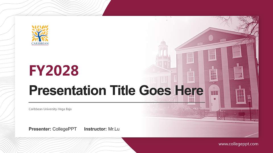Caribbean University-Vega Baja Academic Presentation/Research Findings Report PPT Template16:9 ratio PPT effect preview image