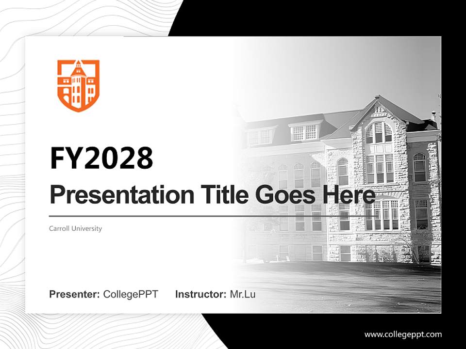Carroll University Academic Presentation/Research Findings Report PPT Template4:3 ratio PPT effect preview image5