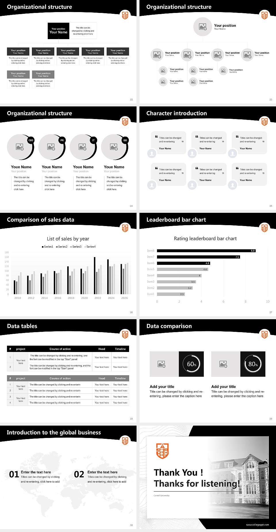 Carroll University Academic Presentation/Research Findings Report PPT Template4:3 ratio PPT effect preview image4