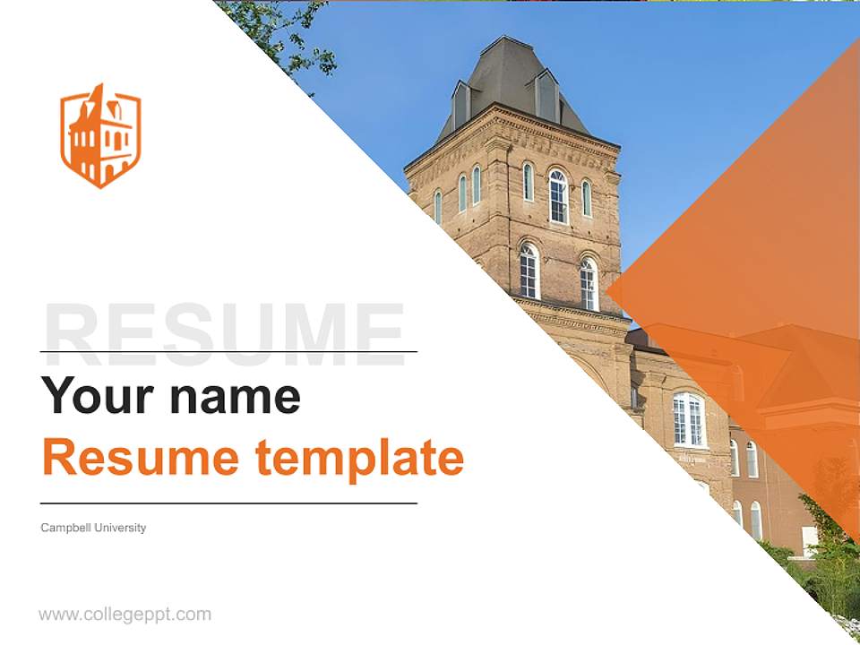 Campbell University Resume PPT Template4:3 ratio PPT effect preview image5