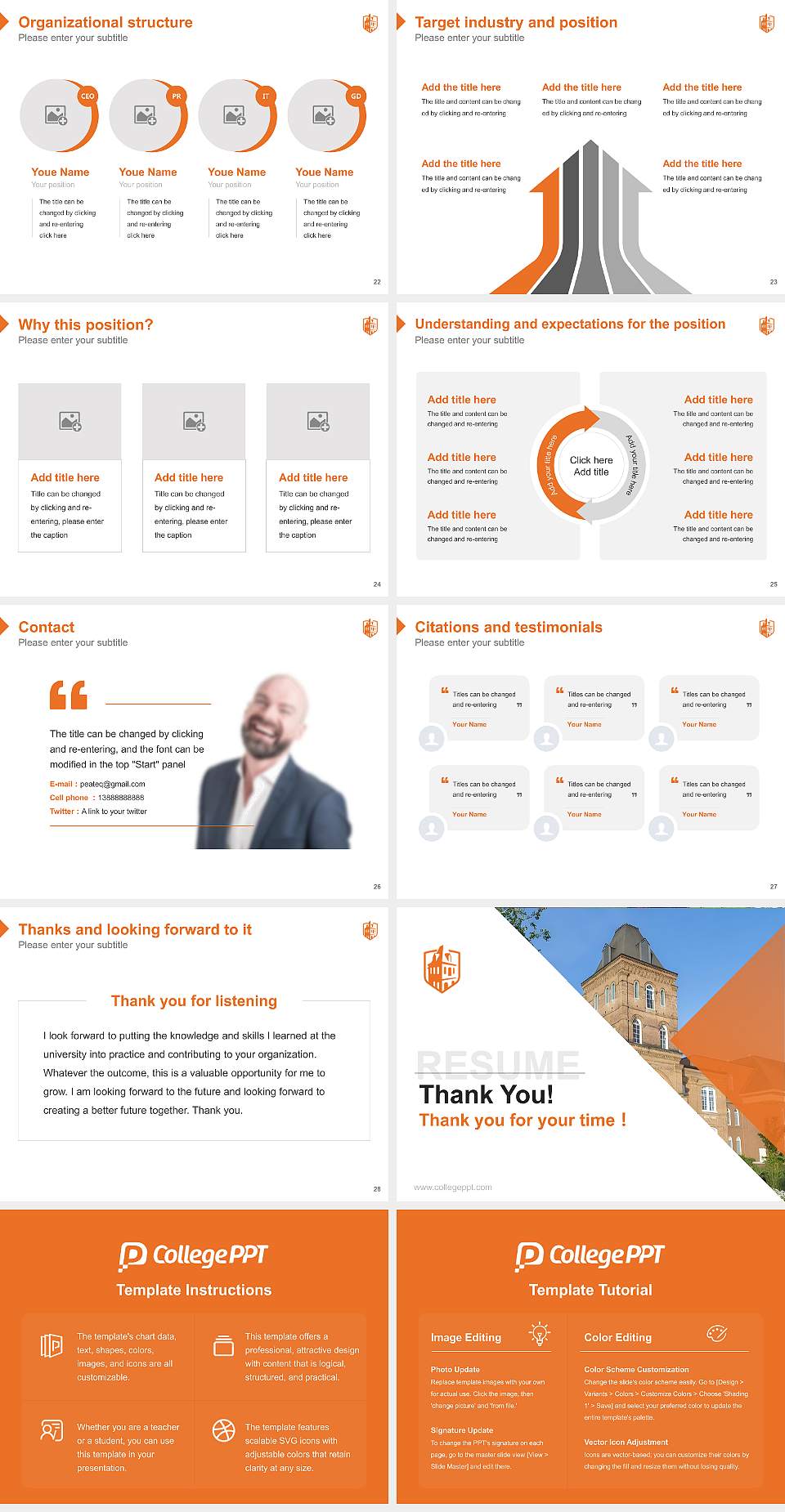 Campbell University Resume PPT Template4:3 ratio PPT effect preview image4