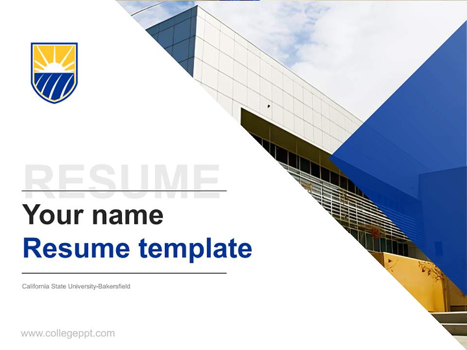 California State University-Bakersfield Resume PPT Template4:3 ratio PPT effect preview image5