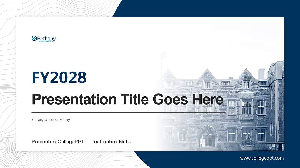 Bethany Global University Academic Presentation/Research Findings Report PPT Template16:9 ratio PPT effect preview image