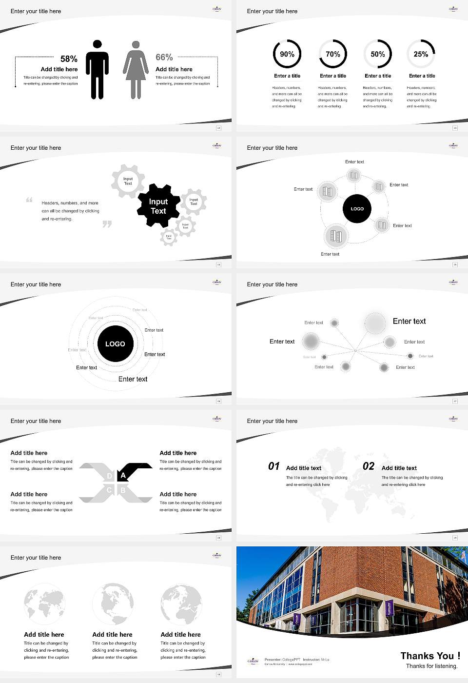 Carlow University Course/Courseware Creation PPT Template16:9 ratio PPT effect preview image4