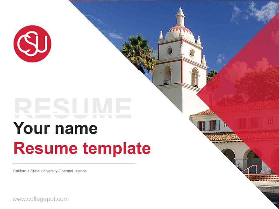 California State University-Channel Islands Resume PPT Template4:3 ratio PPT effect preview image5