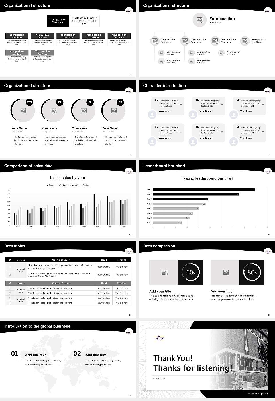 Carlow University Academic Presentation/Research Findings Report PPT Template16:9 ratio PPT effect preview image4