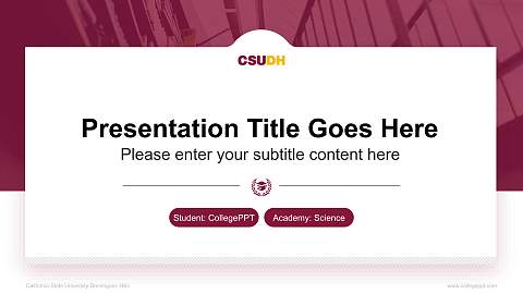 California State University-Dominguez Hills National Scholarship Defense PPT Template