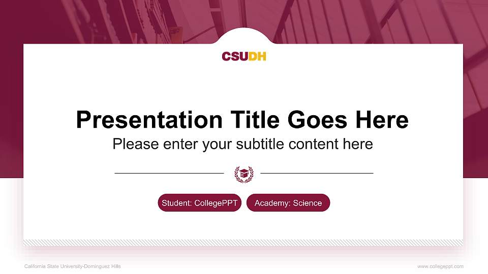 California State University-Dominguez Hills National Scholarship Defense PPT Template16:9 ratio PPT effect preview image