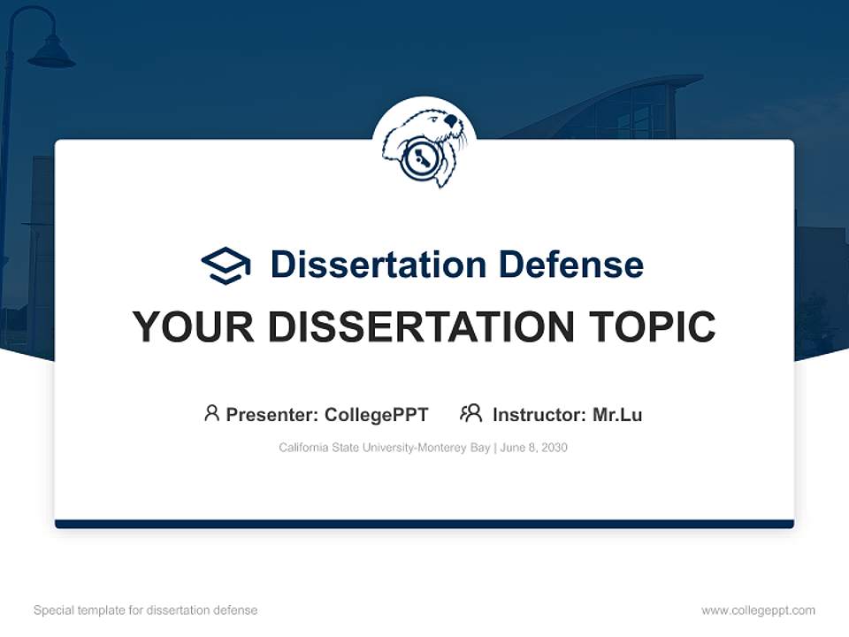 California State University-Monterey Bay Graduation Thesis Defense PPT Template4:3 ratio PPT effect preview image7