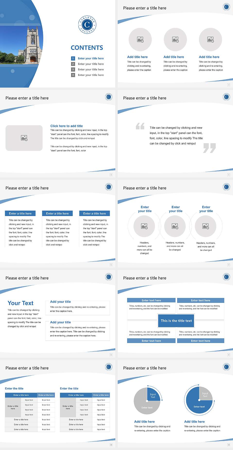 Carleton College Course/Courseware Creation PPT Template4:3 ratio PPT effect preview image2