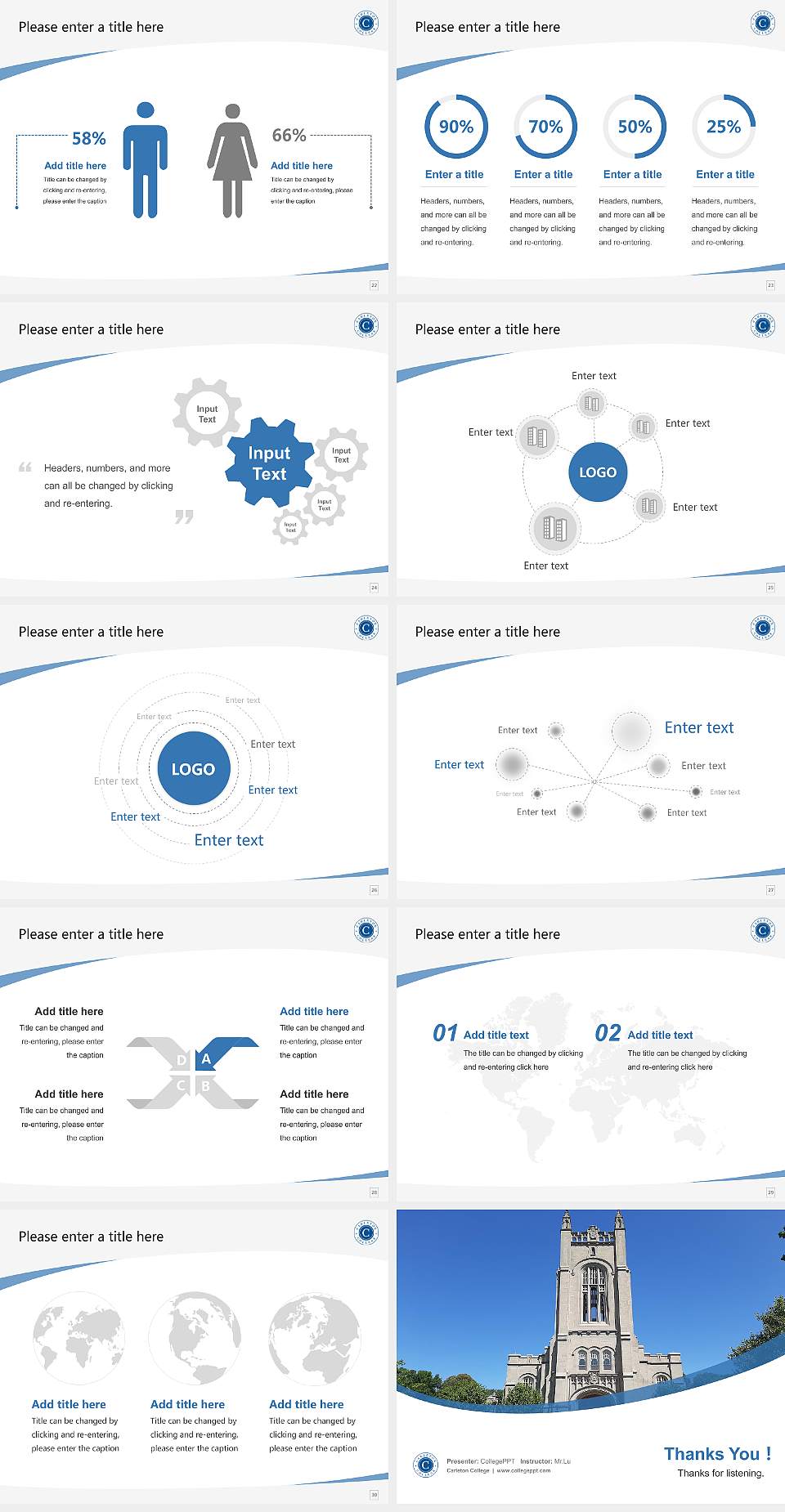 Carleton College Course/Courseware Creation PPT Template4:3 ratio PPT effect preview image4
