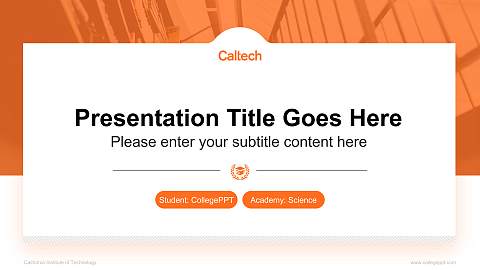 California Institute of Technology National Scholarship Defense PPT Template