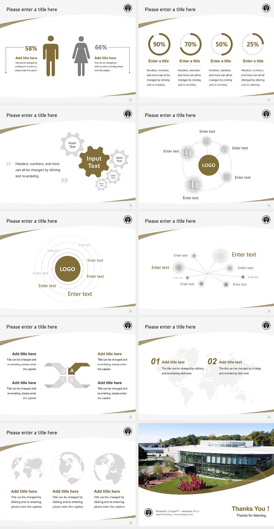 Bryant University Course/Courseware Creation PPT Template4:3 ratio PPT effect preview image4