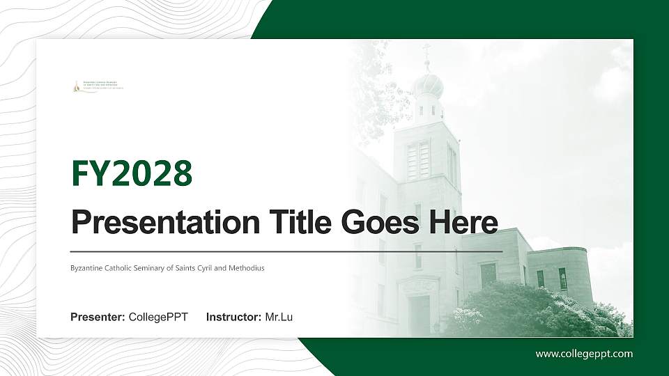 Byzantine Catholic Seminary of Saints Cyril and Methodius Academic Presentation/Research Findings Report PPT Template16:9 ratio PPT effect preview image