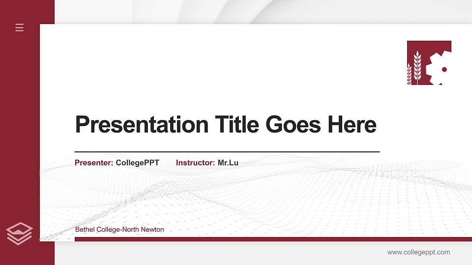 Bethel College-North Newton Thesis Proposal/Graduation Defense PPT Template16:9 ratio PPT effect preview image
