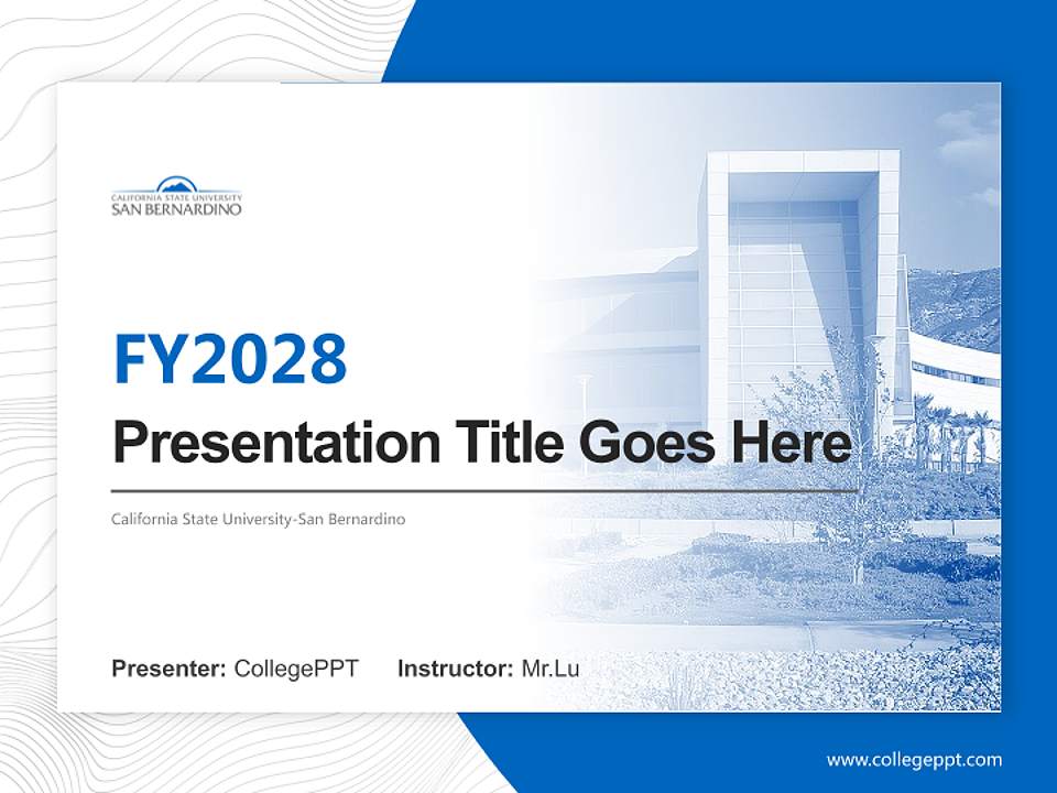 California State University-San Bernardino Academic Presentation/Research Findings Report PPT Template4:3 ratio PPT effect preview image5