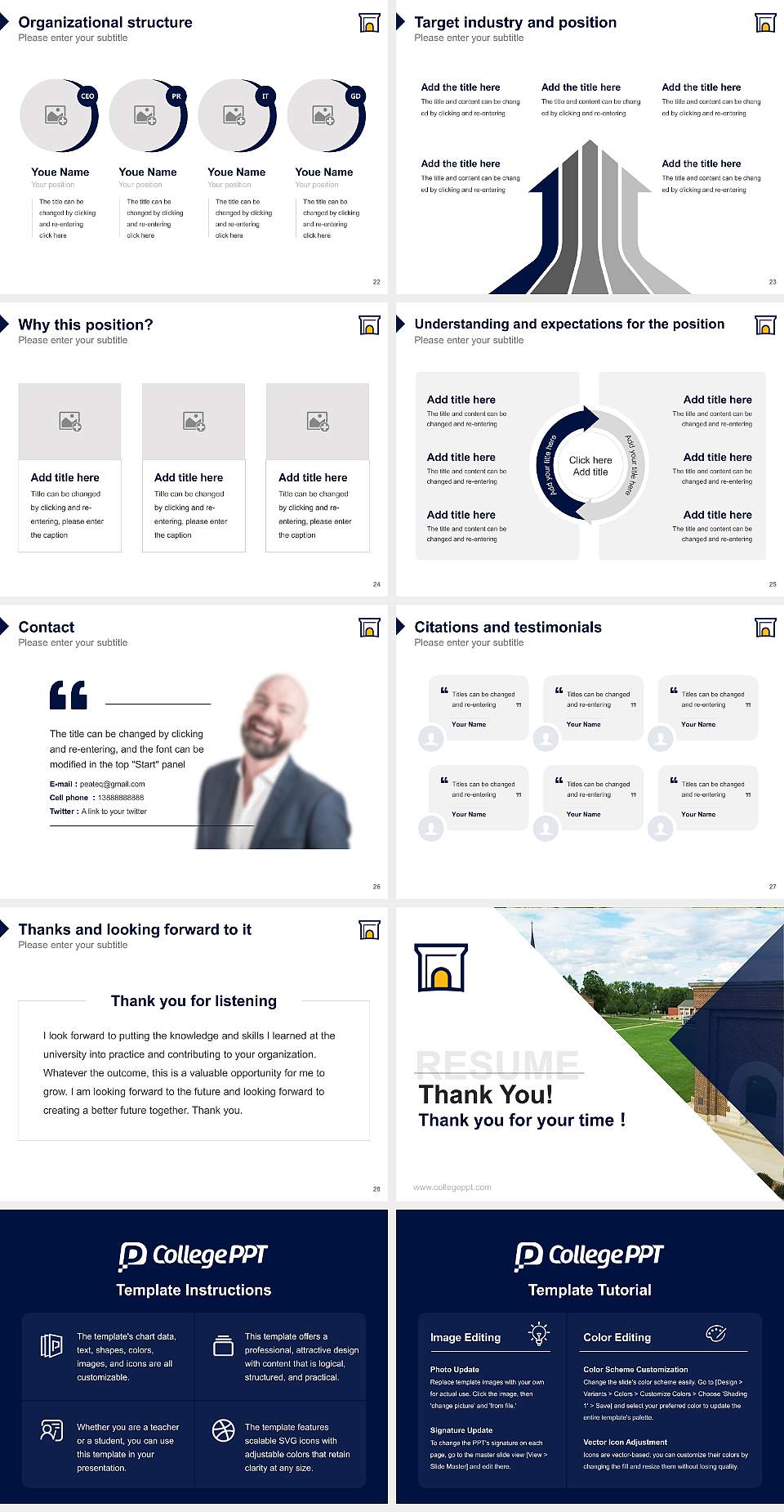 Buena Vista University Resume PPT Template4:3 ratio PPT effect preview image4