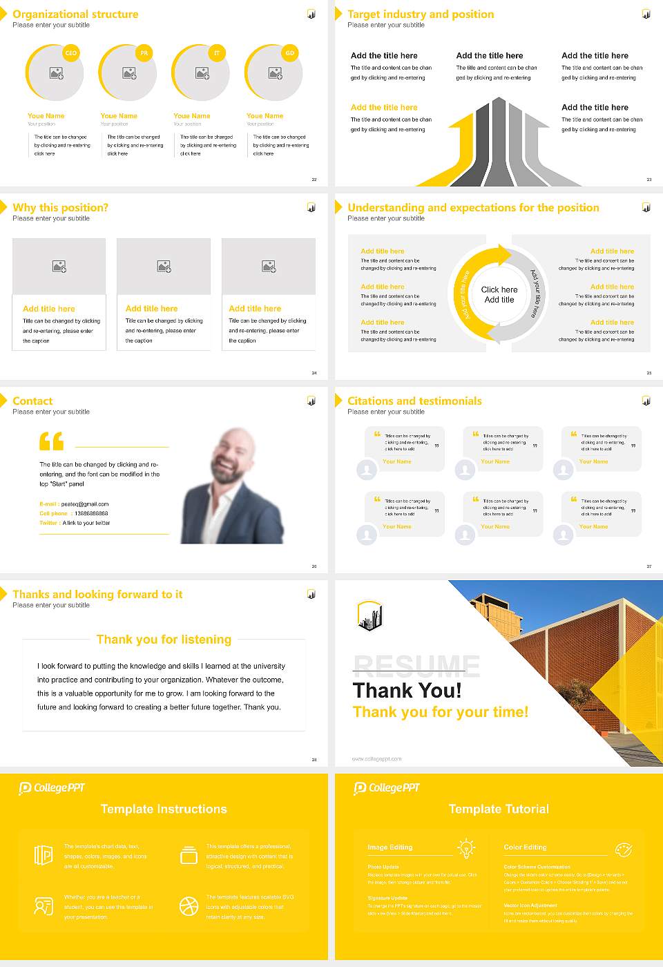 California State University-Los Angeles Resume PPT Template16:9 ratio PPT effect preview image4