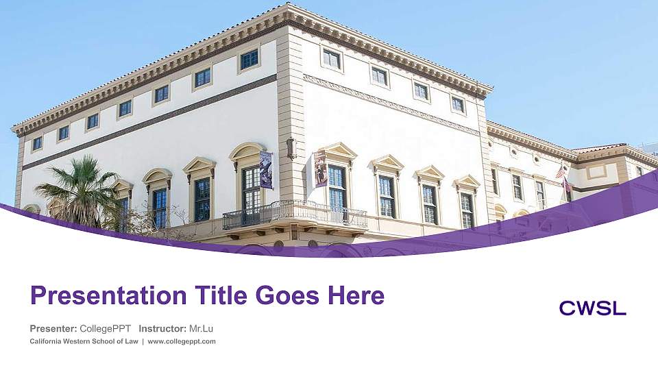 California Western School of Law Course/Courseware Creation PPT Template16:9 ratio PPT effect preview image