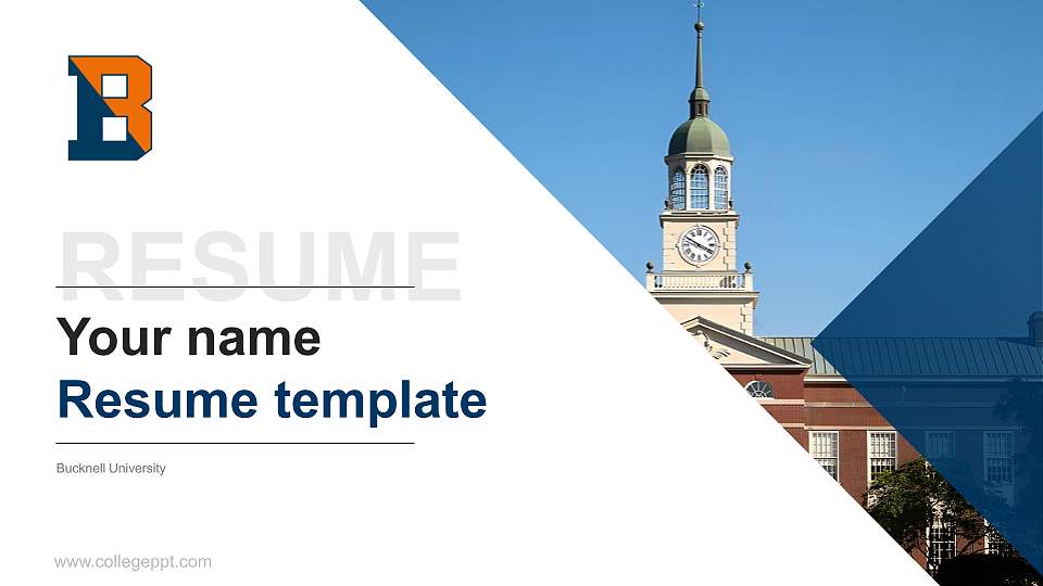 Bucknell University Resume PPT Template16:9 ratio PPT effect preview image