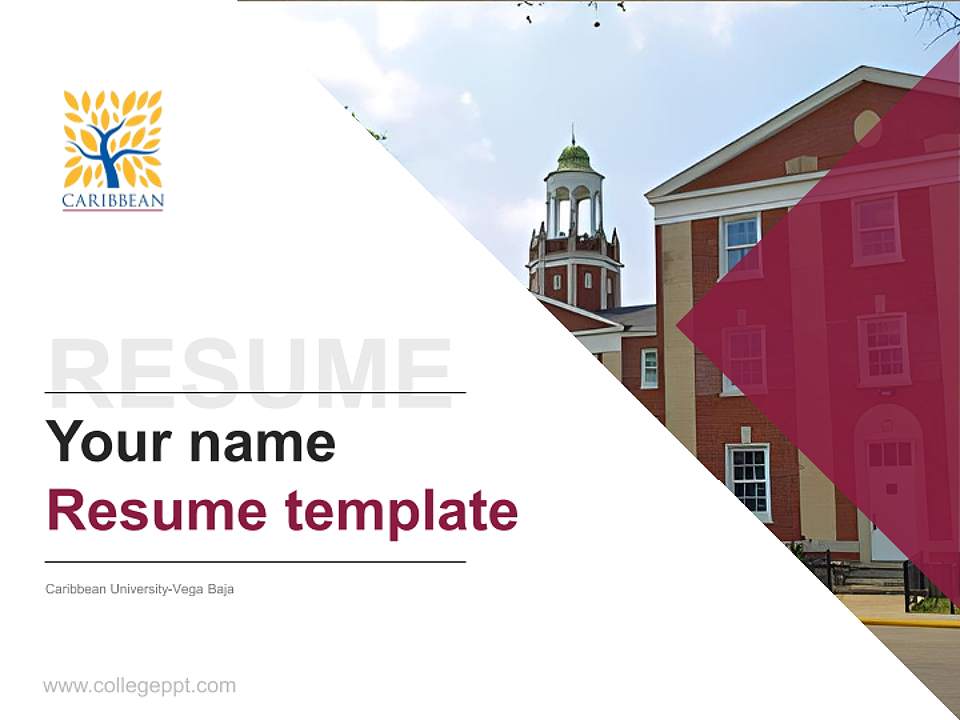 Caribbean University-Vega Baja Resume PPT Template4:3 ratio PPT effect preview image5