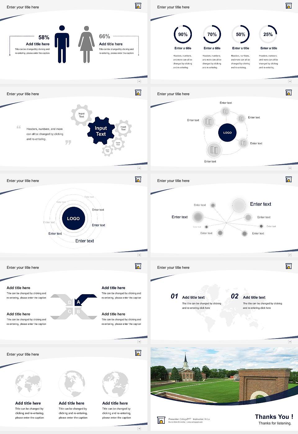 Buena Vista University Course/Courseware Creation PPT Template16:9 ratio PPT effect preview image4