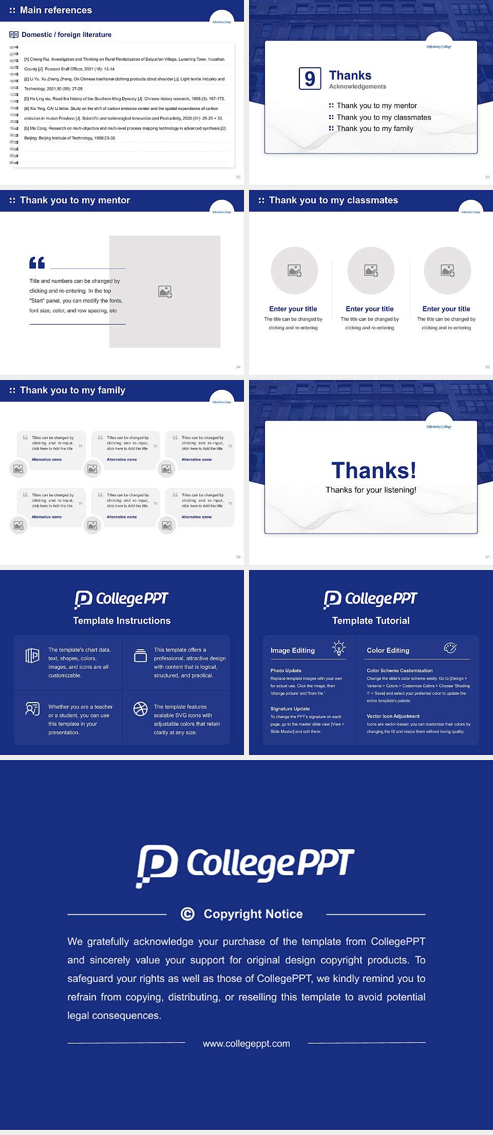 Berkeley College-New York Graduation Thesis Defense PPT Template4:3 ratio PPT effect preview image7