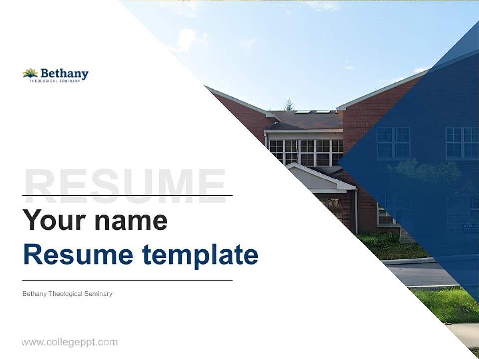 Bethany Theological Seminary Resume PPT Template4:3 ratio PPT effect preview image5