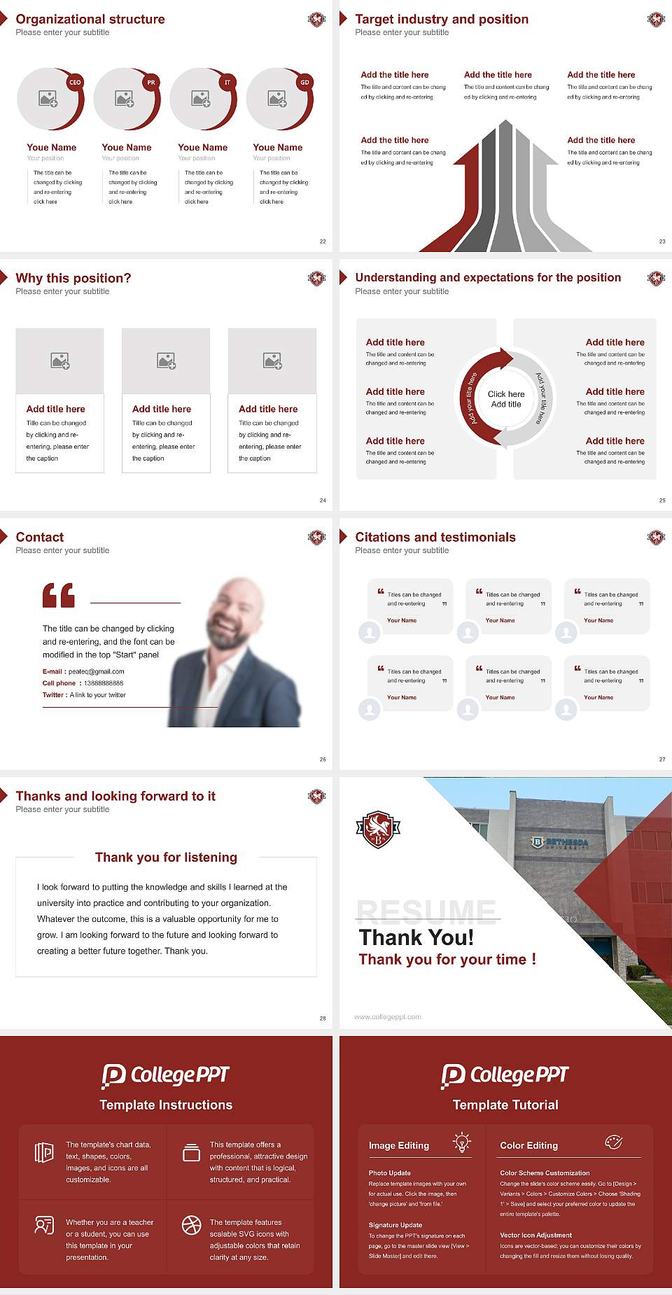 Bethesda University Resume PPT Template4:3 ratio PPT effect preview image4