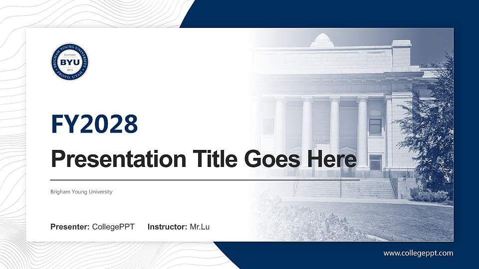 Brigham Young University Academic Presentation/Research Findings Report PPT Template16:9 ratio PPT effect preview image