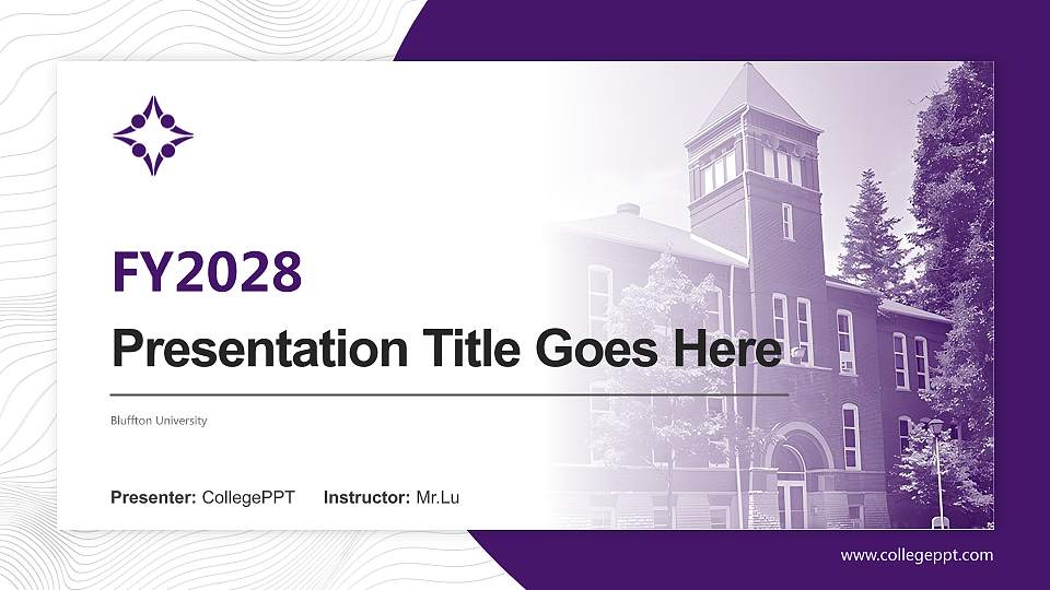 Bluffton University Academic Presentation/Research Findings Report PPT Template16:9 ratio PPT effect preview image