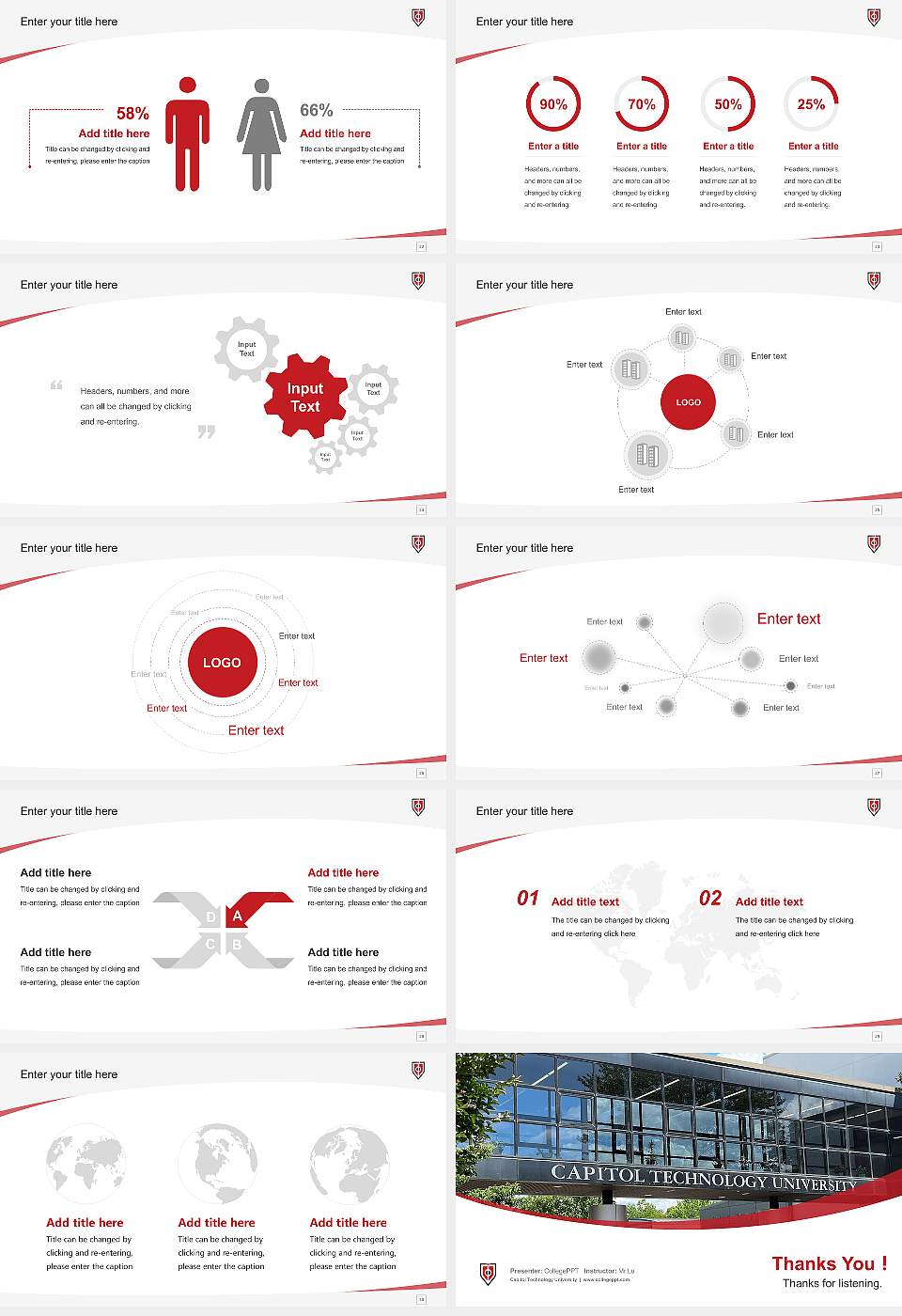 Capitol Technology University Course/Courseware Creation PPT Template16:9 ratio PPT effect preview image4