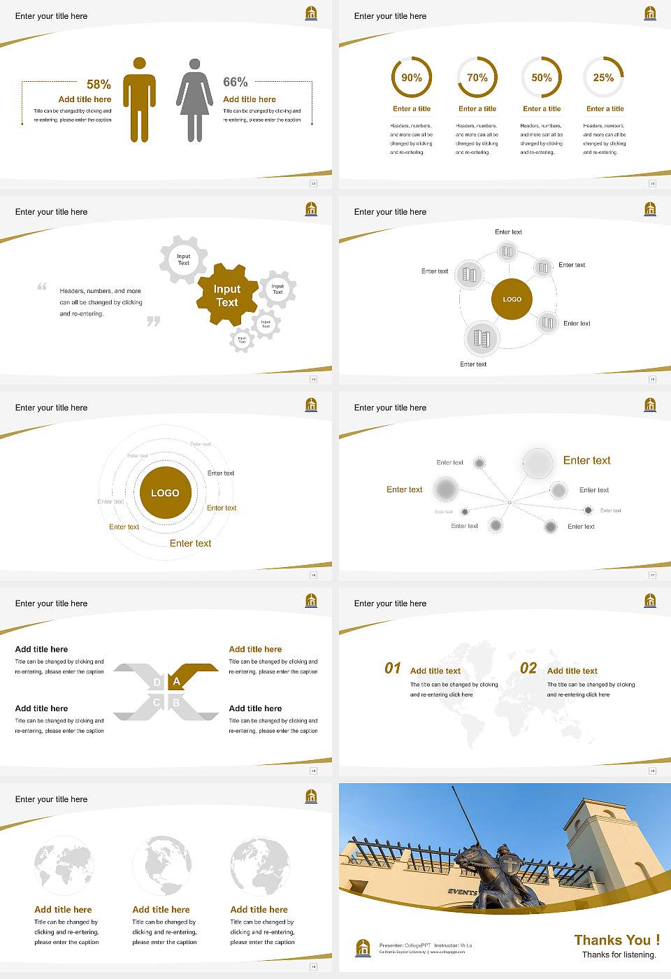 California Baptist University Course/Courseware Creation PPT Template16:9 ratio PPT effect preview image4