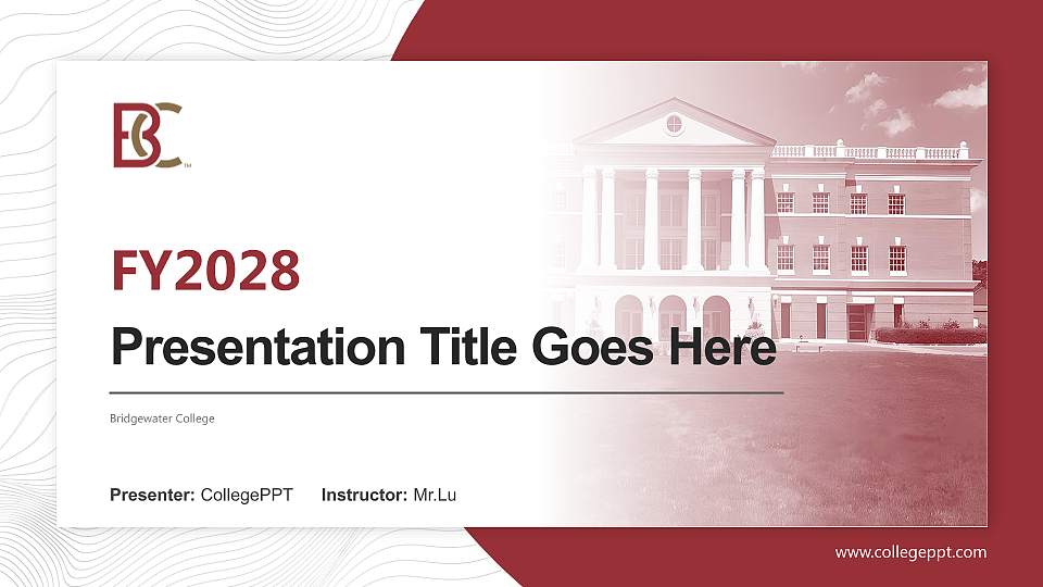 Bridgewater College Academic Presentation/Research Findings Report PPT Template16:9 ratio PPT effect preview image