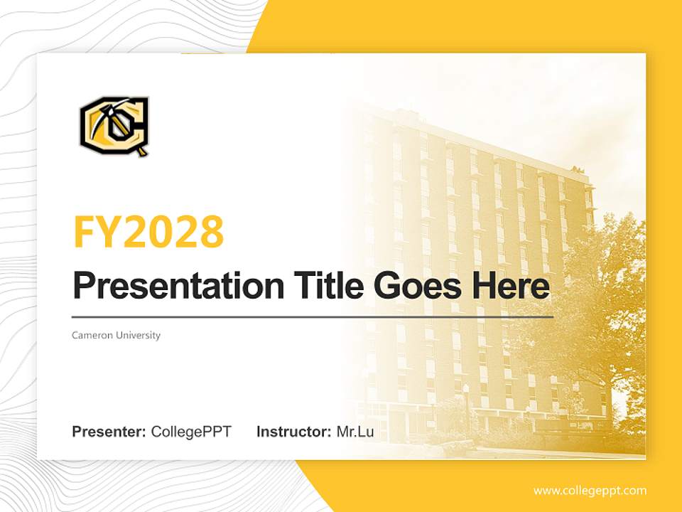 Cameron University Academic Presentation/Research Findings Report PPT Template4:3 ratio PPT effect preview image5