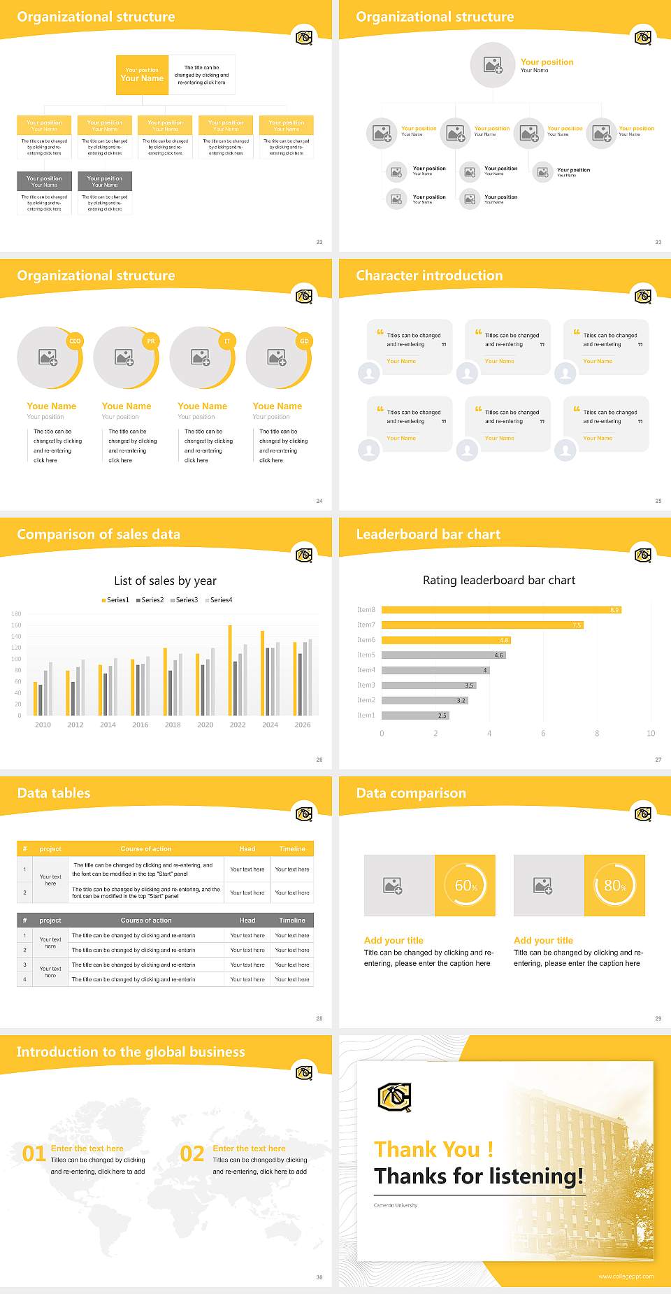 Cameron University Academic Presentation/Research Findings Report PPT Template4:3 ratio PPT effect preview image4