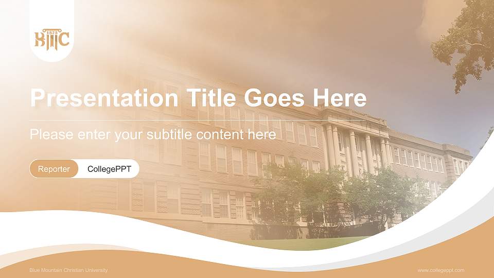 Blue Mountain Christian University Lecture Sharing and Networking Event PPT Template16:9 ratio PPT effect preview image