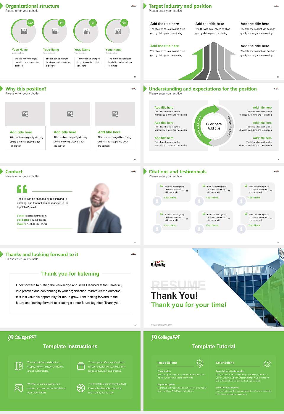 Bridgevalley Community & Technical College Resume PPT Template16:9 ratio PPT effect preview image4